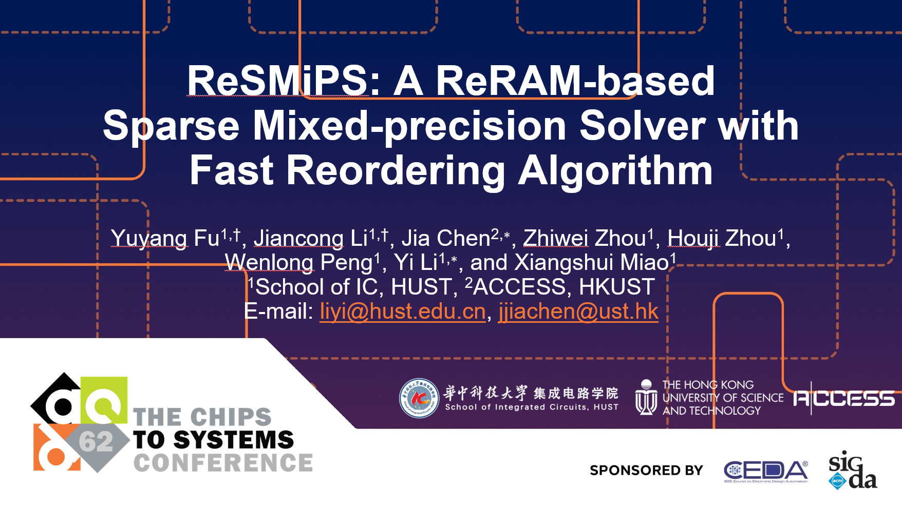 集成电路学院缪向水/李祎团队于国际设计自动化会议（DAC 2025）发表 存内科学计算架构研究成果